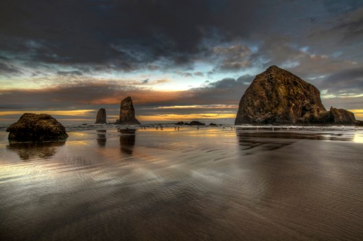 Sunrise at Haystack Rock on Cannon Beach